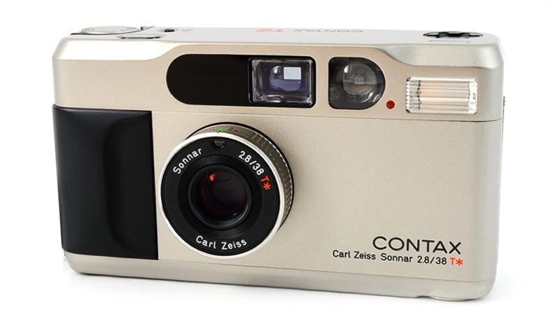 contax t2 with zeiss lens the sharpest point and shoot film camera