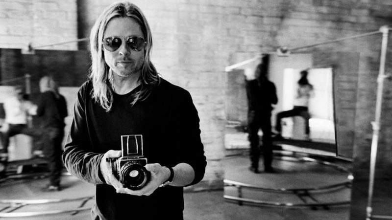 Brad Pitt using his Hasselblad 500 series camera