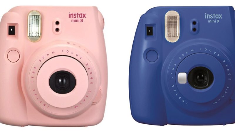 fuji instax mini 8 and mini 9 polaroid cameras