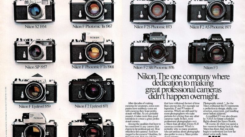 Classic film camera ads in the 1960's 1970's and 1980's